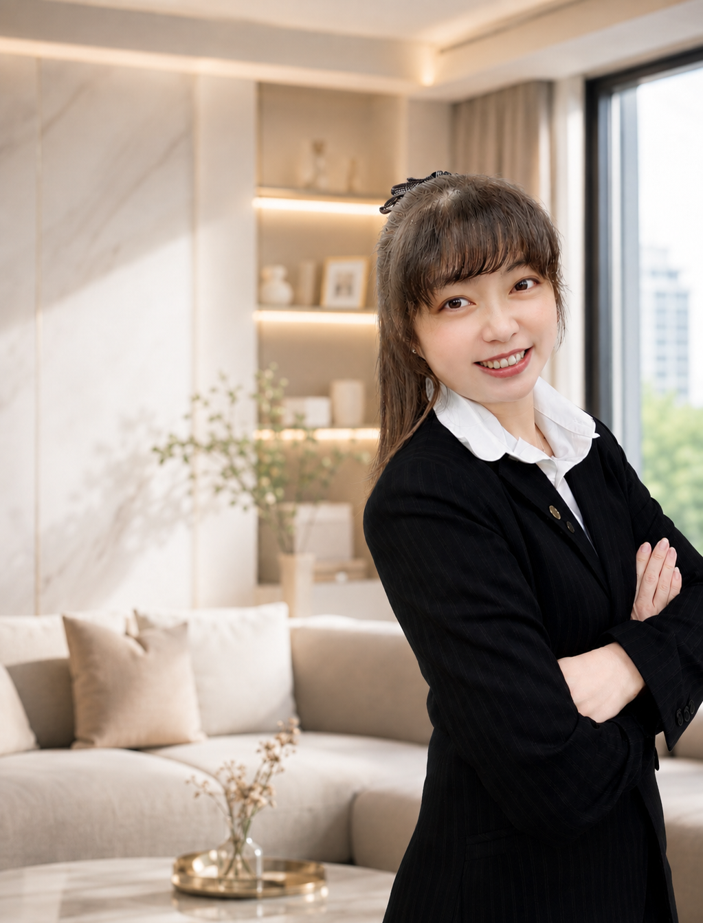 板橋房仲與新北房仲呂心蘭本人乾淨辦公室形象照